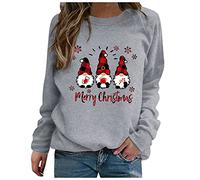 Maglia Donna Elegant Taglia Forti alla Moda Felpa Stampato Senza Cappuccio Pullover Tops da Natale Manica Lunga Grinch Natale Stampato per Il Tempo Libero Sportivo Maglione Natalizio Donna