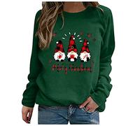 Maglia Donna Elegant Taglia Forti alla Moda Felpa Stampato Senza Cappuccio Pullover Tops da Natale Manica Lunga Grinch Natale Stampato per Il Tempo Libero Sportivo Maglione Natalizio Donna