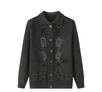 Maglia Donna Invernale,Cardigan Sottile Da Vecchia Signora per Donna Manica Lunga Risvolto Maglioni Lavorati A Maglia per Donne Di Mezza Età E Anziane Giacca Leggera Maglione Casual Top per La Mamm