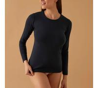 JADEA 4100 - Maglia Girocollo a Manica Lunga in Cotone Elastico garzato, Estremamente Coprente, Calda e Morbida, Adatta per Un Comfort ottimale e Una vestibilità Perfetta, Blu, XL
