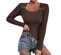 Maglia Donna Invernale Manica Lunga Elasticizzato Aderenti Intimo Donna Leggero Aderente Basic Primavera Autunno Scollo a V Magliette Termiche Donna Elegante Traspirante Sexy Slim Top Dolcevita Bianco