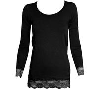 Maglia donna Jadea sottogiacca in cotone elasticizzato con balze di pizzo - 4268