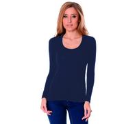 Maglia Donna Manica Lunga con Scollo Lollo in Cotone Elasticizzato JADEA 4056