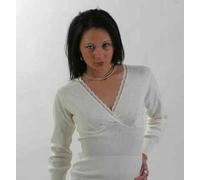 MAGLIA DONNA MANICA LUNGA MAPON MISTOLANA CON INCROCIO A FORMA DI REGGISENO