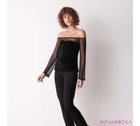 Maglia donna scollo a barchetta in velluto e tulle Cotonella ADD17