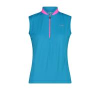 Maglia donna senza maniche con mezza zip CMP Blu