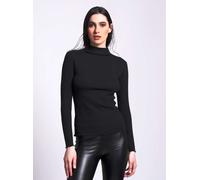 Maglia donna sottogiacca a lupetto in viscosa a coste Bluoltremare SG2202