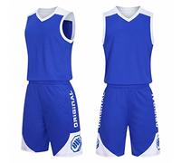 Maglia E Pantaloncini In Jersey Da Basket, Tuta Senza Maniche Da Basket, Maglia Da Basket Per Adulti, Gilet T-Shirt + Pantaloncini, Felpa Giovanile,personalizzazione Del Supporto (Blue,S)