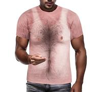 Maglia elastica da uomo, per carnevale, unisex, divertente, con scollo rotondo, con stampa 3D, per carnevale, estate, a maniche corte, bianco, XL