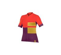 Maglia endura fs260 da donna a manica corta rosso melograno giallo