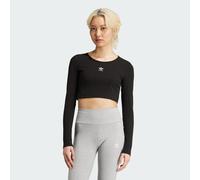 Maglia Essentials Ribbed Crop Long Sleeve Black XS
