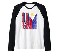 Maglia filippina hawaiana mezza bandiera delle Hawaii Filippine Maglia con Maniche Raglan