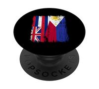 Maglia filippina hawaiana mezza bandiera delle Hawaii Filippine PopSockets PopGrip Adesivo