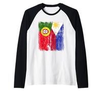 Maglia filippina portoghese mezza bandiera Portogallo Filippine Maglia con Maniche Raglan