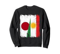 Maglia Giapponese Kurdistan Half Flag Japanese Kurde Heritage Felpa