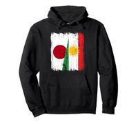 Maglia Giapponese Kurdistan Half Flag Japanese Kurde Heritage Felpa con Cappuccio