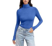 Maglia Girocollo a Manica Lunga Interna Collo Alto Intimo Vestibilità Perfetta Lupetto Comfort Ottimale Abbigliamento Slim Fit Top Autunno Maglia Cotone Elastico Top Basic Maniche Lunghe Maglietta