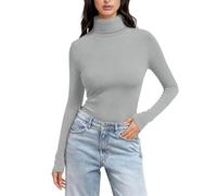 Maglia Girocollo a Manica Lunga Interna Collo Alto Intimo Vestibilità Perfetta Lupetto Comfort Ottimale Abbigliamento Slim Fit Top Autunno Maglia Cotone Elastico Top Basic Maniche Lunghe Maglietta