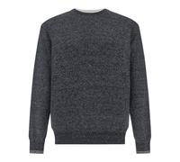 Maglia girocollo fil-à-fil in lana e lino con doppio collo, Uomo, BLU-BLU/BIANCO, Taglia: XL