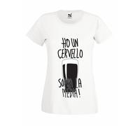 Maglia Ho un Cervello Sopra la Media Beer and Fun T-shirt Donna Cotone 100%