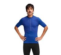 Maglia a maniche corte con 1 2 zip hoka skybreeze blu da uomo