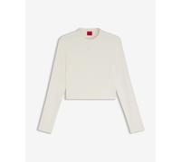 HUGO Maglia slim fit n jersey con logo scomposto ricamato - Style Dafilomena_3, 50518378 Bianco L