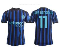 Maglia I n t e r Home Luis Henrique 11, Divisa Ufficiale Nerazzurra 2025-2026, Taglie Adulto e Bambino