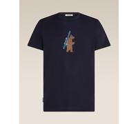 Maglia Icebreaker 150 Tech Lite Bear Tour manica lunga blu navy marrone - L