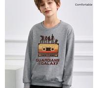 Maglia in cotone per bambini con stampa Marvel, felpa comoda e casual con spalle scese, felpa oversize ampia con scollo tondo per la primavera e l'autunno, maglia a maniche lunghe morbida e traspirant