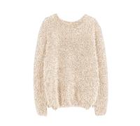 Maglia in mohair da donna soffice | Maglione soffice oversize da donna: girocollo, pullover lungo, comodo, maglione morbido, elegante, tinta unita, maglione invernale, maglione invernale, maglione in
