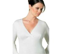 Maglia incrocio da donna forma seno manica lunga in lana cotone Nottingham TL23W