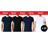 Maglia intima 4pz UOMO Cotone SPEEDY girocollo collo a V T-shirt