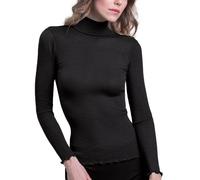 Maglia Intima Donna in LANA e SETA Dolcevita Lupetto a Collo Alto Manica Lunga