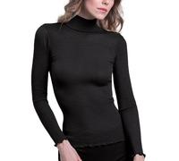Maglia Intima Donna in LANA e SETA Dolcevita Lupetto a Collo Alto Manica Lunga