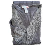 Maglia Intima Donna Manica Lunga di Lana Maglietta Sottogiacca Elegante in Pizzo