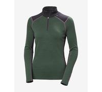 Helly-Hansen LIFA Merino Midweight 1/2 Zip - Maglia intima da donna, calda, traspirante, traspirante, traspirante, abbigliamento sportivo per attività all'aria aperta, 390, verde giungla - S