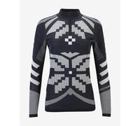 Maglia intima Kari Traa Faith Half-Zip manica lunga nero bianco grigio donna - M