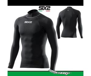 MAGLIA INTIMA LUPETTO TERMICO SIX2 MANICHE LUNGHE UNDERWEAR ALL BLACK TS3