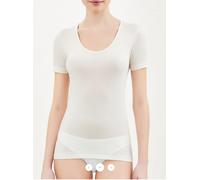 Maglia intima manica corta RAGNO lana merino seta donna 74027 bianco nero