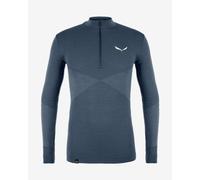 Salewa - Zebru Responsive Mezza Zip Maglietta Uomo Blue dark denim 50