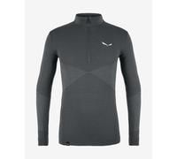 SALEWA Zebru Responsive Half Zip Men's Tee, Onyx, M