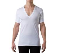 Maglia Intima Uomo Antisudore - T-Shirt Scollo a V Profondo in Cotone con Pad Sottoascellari - Original Fit - Alternativa Senza Alluminio - Bianco - XL