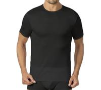 Maglia Intima Uomo in 100% Cotone Filo di Scozia Maglietta a Maniche Corte Canottiera Scollo a Giro Leggera Estiva (XXL, Nero)