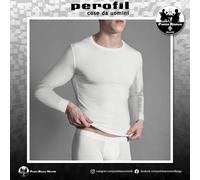 Maglia intima uomo lana cotone seta manica lunga girocollo termica Perofil