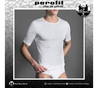 Maglia intima uomo manica corta girocollo in lana e seta Cammello Perofil