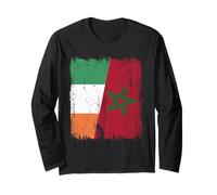Maglia Irlanda Marocco Half Flag Irish Maroccan Heritage Jersey Maglia a Manica