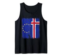 Maglia islandese UE Islanda mezza bandiera Unione europea Canotta
