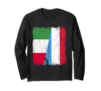 Maglia Italia Lussemburgo Mezza Bandiera Italiana Lussemburghese Maglia a Manica