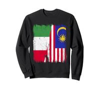 Maglia Italia Malesia Half Flag Italian Malaysian Heritage Jersey Felpa