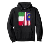Maglia Italia Malesia Half Flag Italian Malaysian Heritage Jersey Felpa con Cappuccio